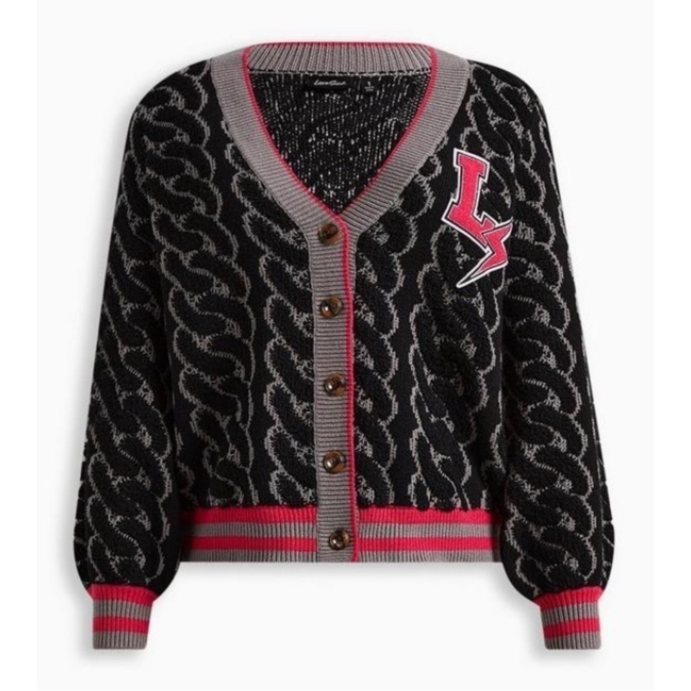 NWT LOVESICK TORRID Jacquard Button Front Crop Sweater Cardigan